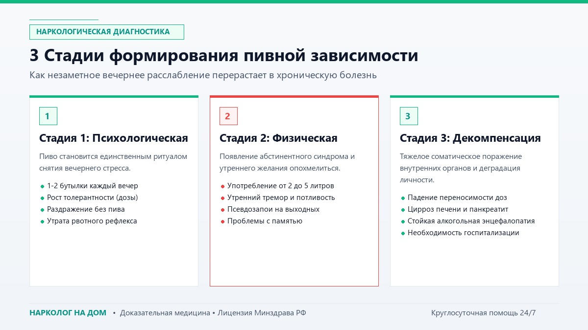 3 Стадии формирования пивной зависимости